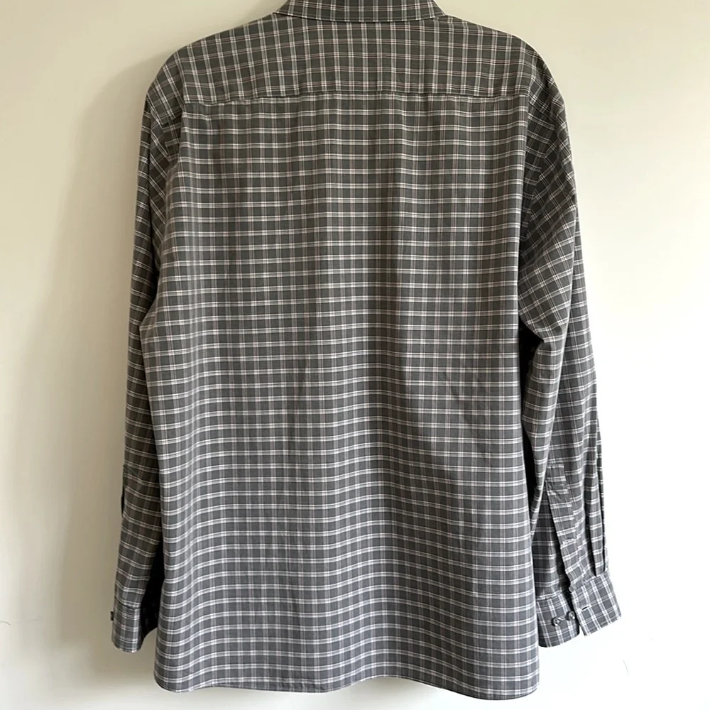 Michael Kors Gray Checkered Regular Fit Airsoft  Cotton Button Down Dress Shirt